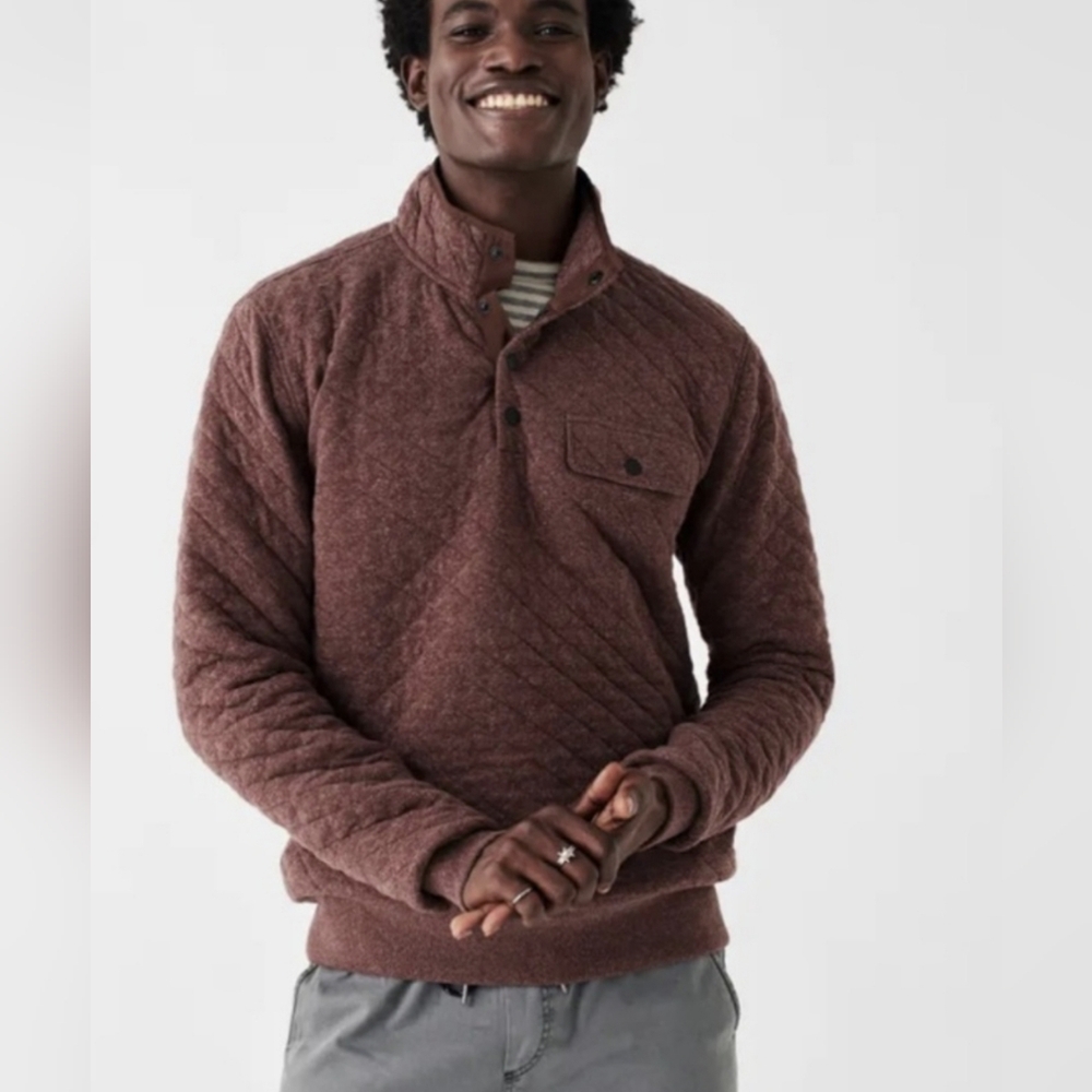 Faherty Mens Epic Quilted Fleece Pullover Sweater Size XXL NWT $178